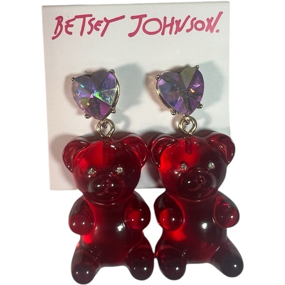 Betsey Johnson Gummy Bear Christmas Earrings Holiday Jewelry New NWT - Picture 7 of 9